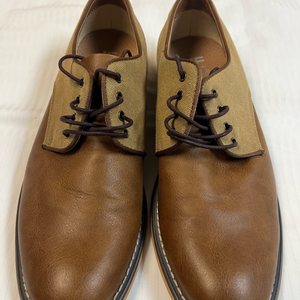 J Ferrar Men's Brown Leather Oxford Shoes (Size 10M)